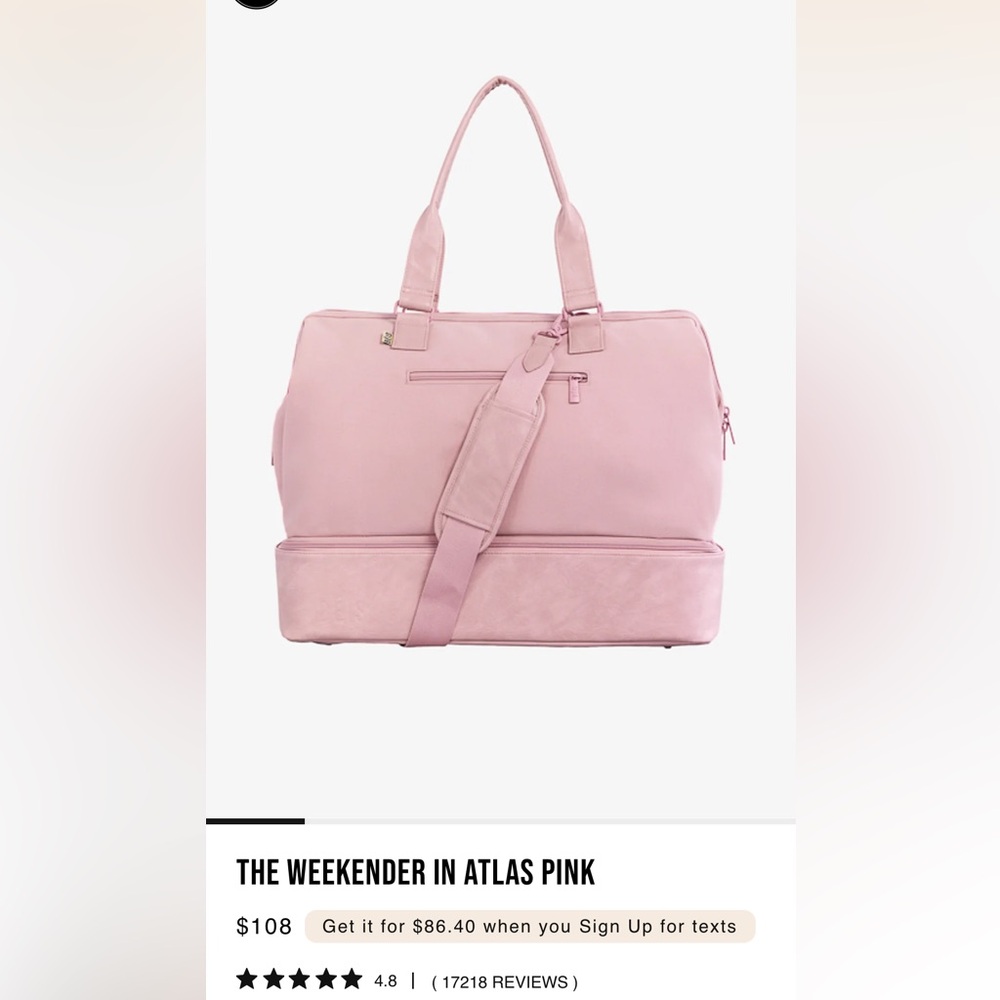 BEIS THE WEEKENDER atlas pink